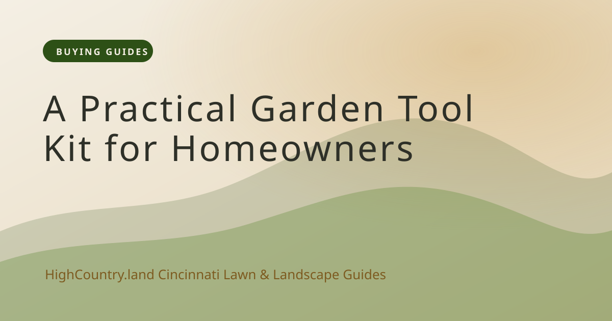 High Country illustrated title card: A Practical Garden Tool Kit for Homeowners