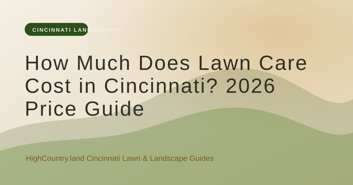 High Country illustrated title card: Cincinnati Lawn Care Cost: What Your Quote Should Include