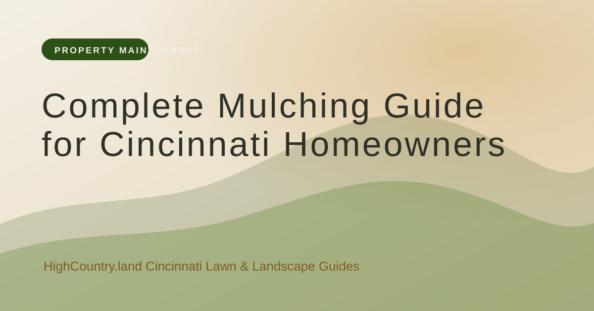 High Country illustrated title card: Mulch Installation in Cincinnati: Quantities, Prep & Quotes