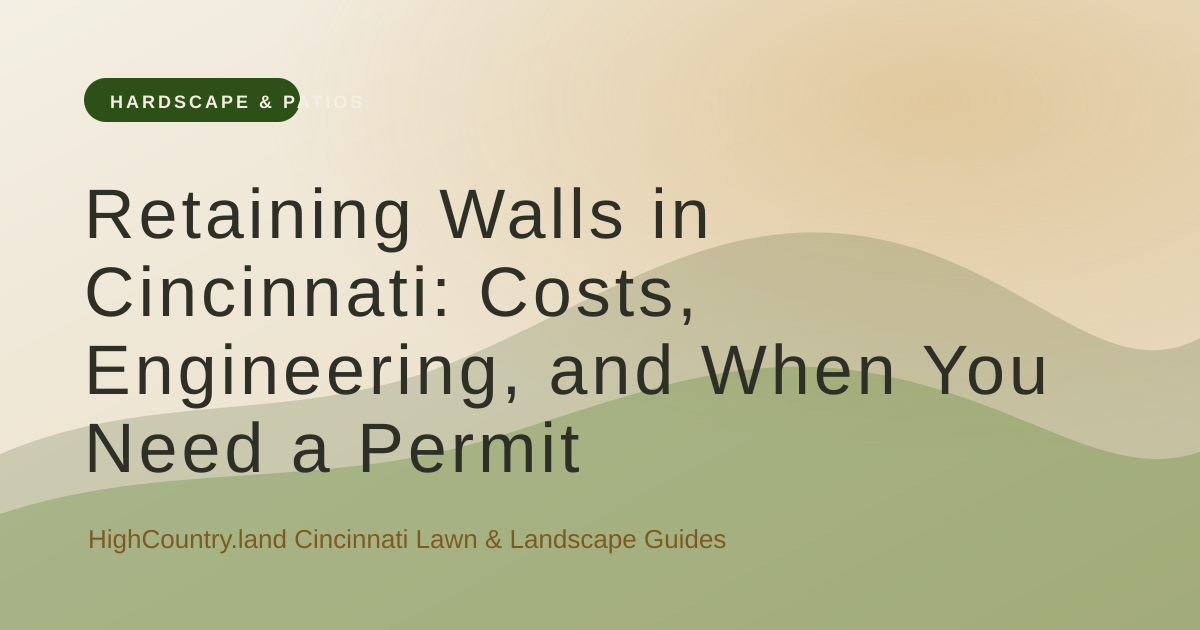 High Country illustrated title card: Retaining Walls in Cincinnati: Costs, Engineering, and When You Need a Permit