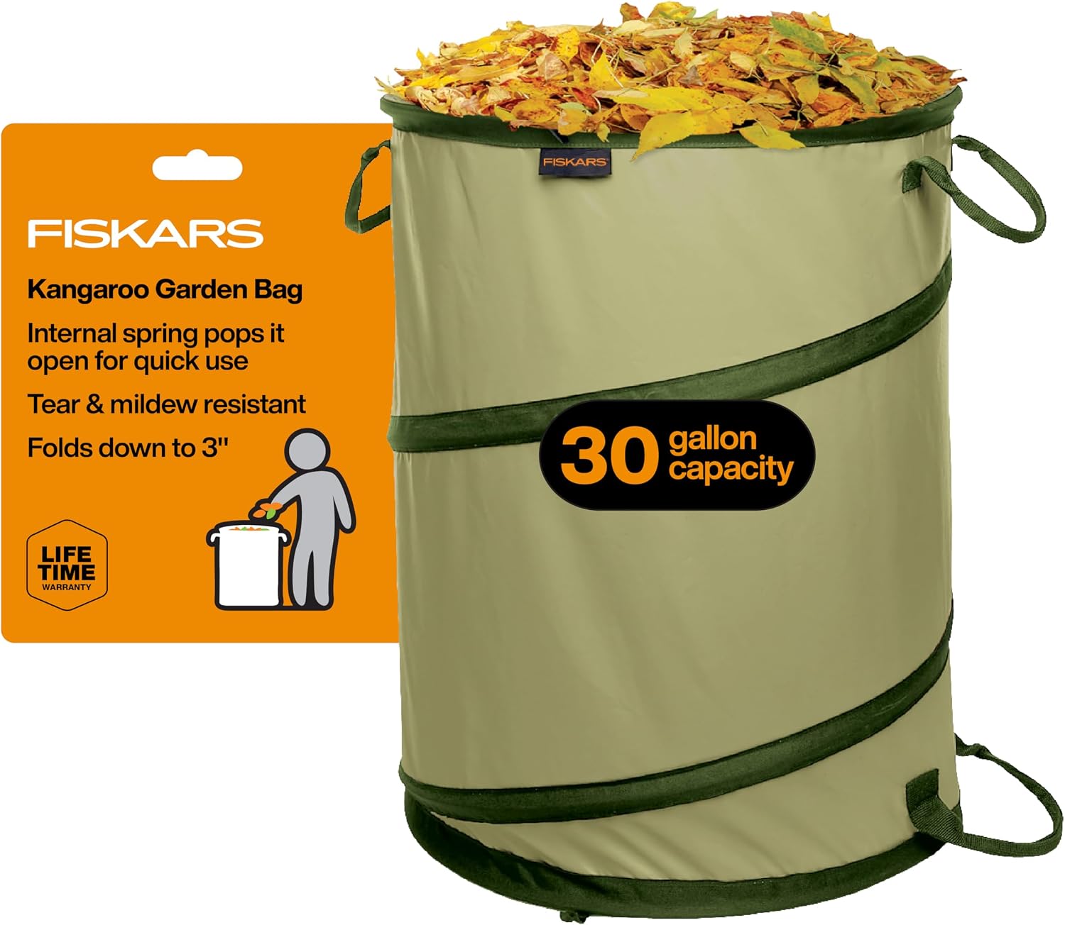 Fiskars Kangaroo 30-gallon Garden Bag